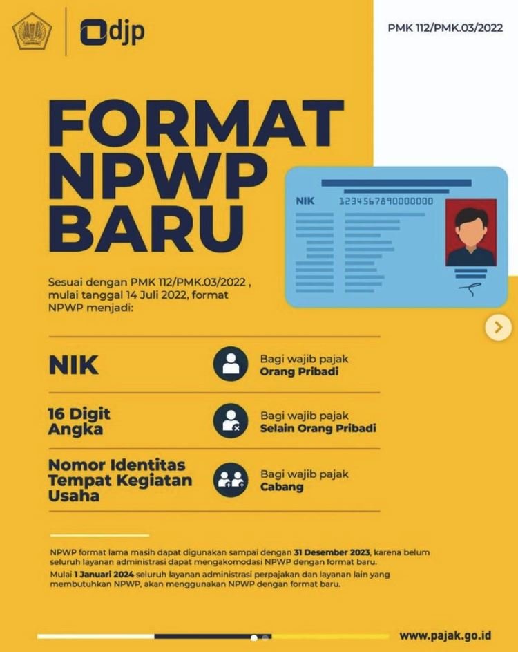 Format NIK jadi NPWP