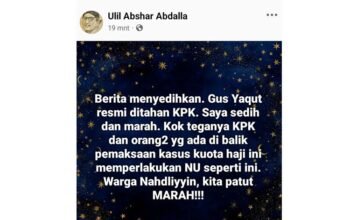 Penahanan Gus Yaqut dan Pernyataan Ulil Abshar Abdalla: Menimbang Batas Individu dan Organisasi