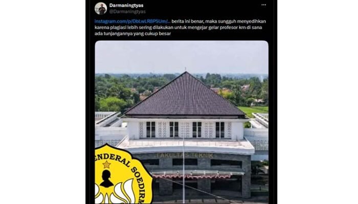 Darmaningtyas Soroti Dugaan Plagiasi Guru Besar Unsoed, Singgung Motif Mengejar Tunjangan Profesor