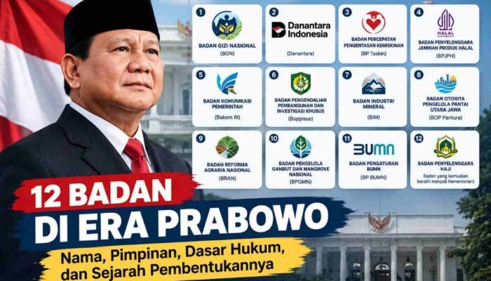 12 Badan di Era Prabowo: Nama Pimpinan, Dasar Hukum, dan Sejarah Pembentukannya